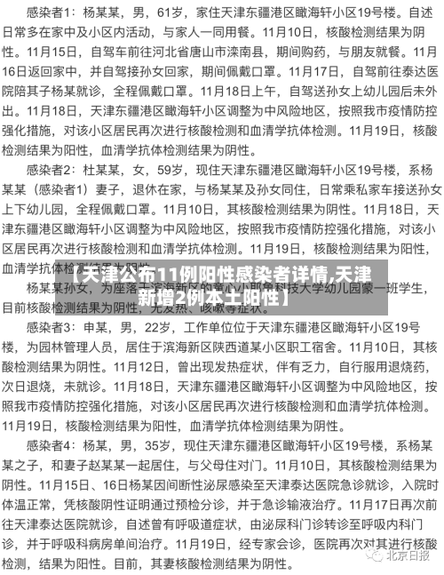 【天津公布11例阳性感染者详情,天津新增2例本土阳性】
